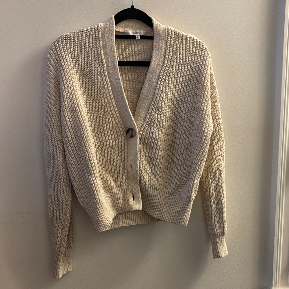 Madewell Textured Cream Cardigan